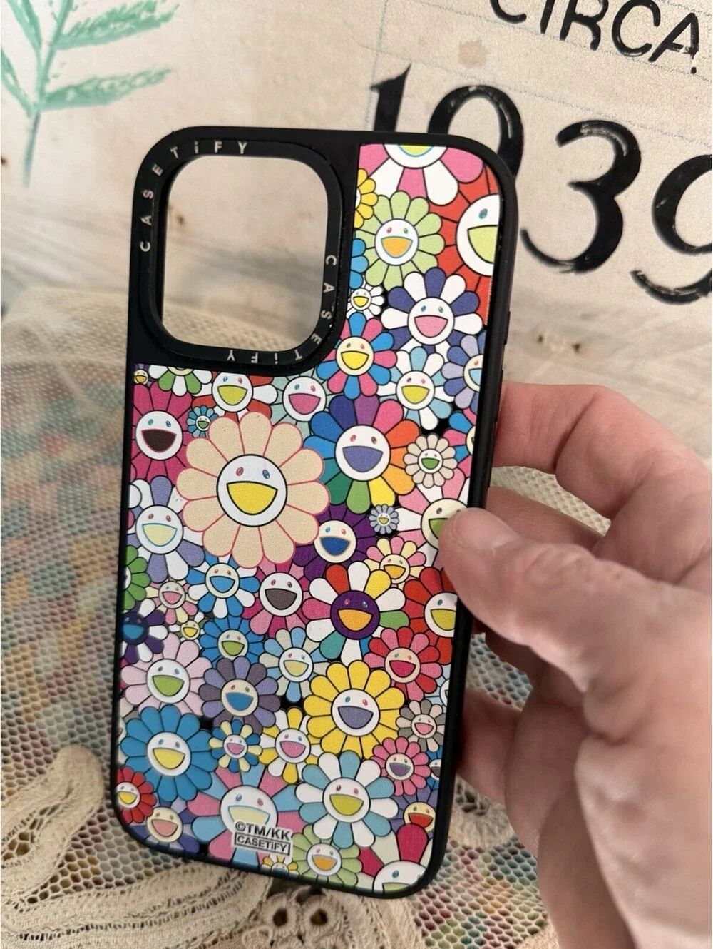 CASETiFY Takashi Murakami Smiling Flower iPhone 16 Pro Max MagSafe Case Colorful